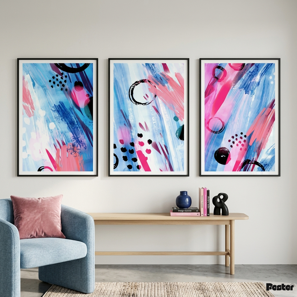 The Abstract Rhythm: Modern Mixed Media Graphic Wall Art