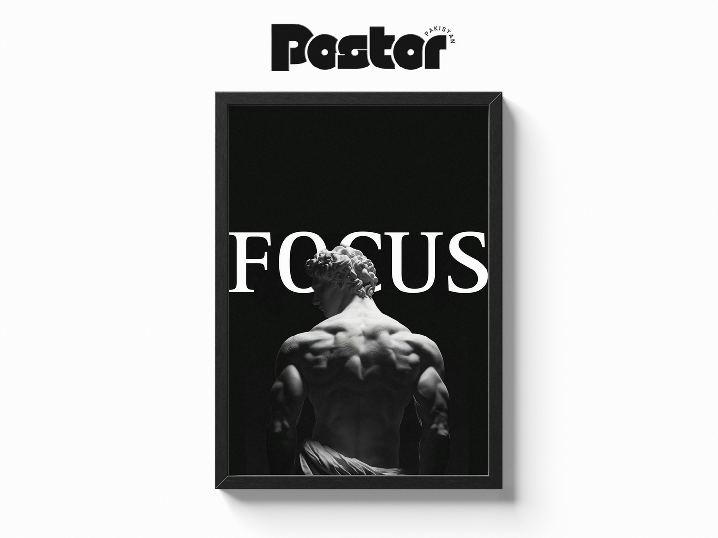 FOCUS" David Statue Framed Art Poster - #P008