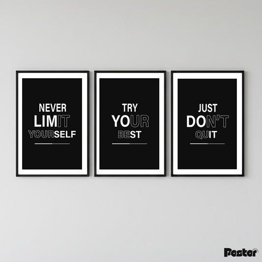 Motivational Quotes - Set of 3 Frames #P126