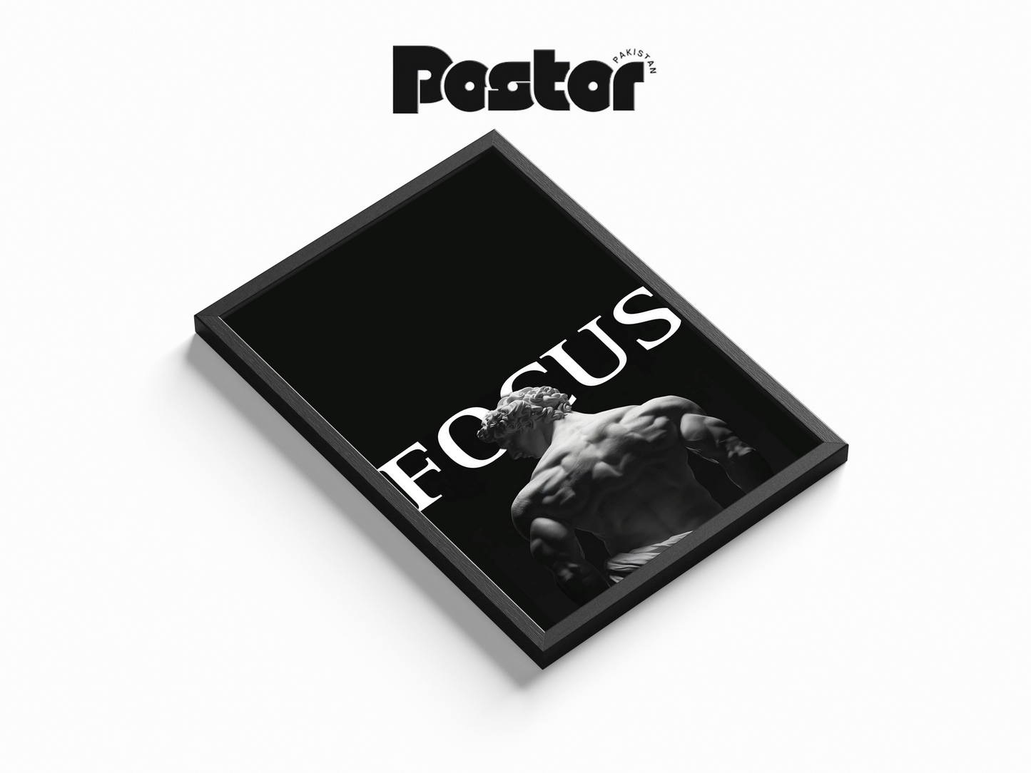 FOCUS" David Statue Framed Art Poster - #P008