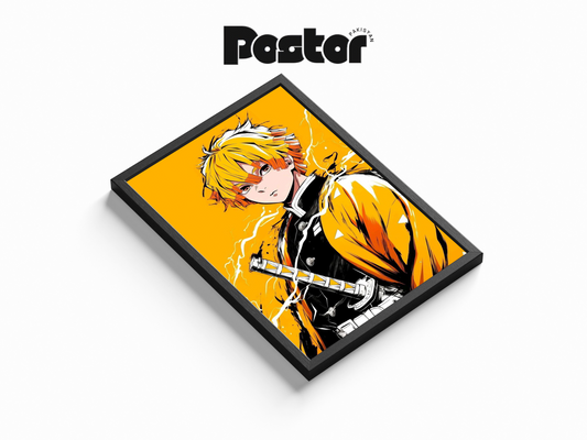 Zenitsu Agatsuma Anime Framed Art Poster - #P073