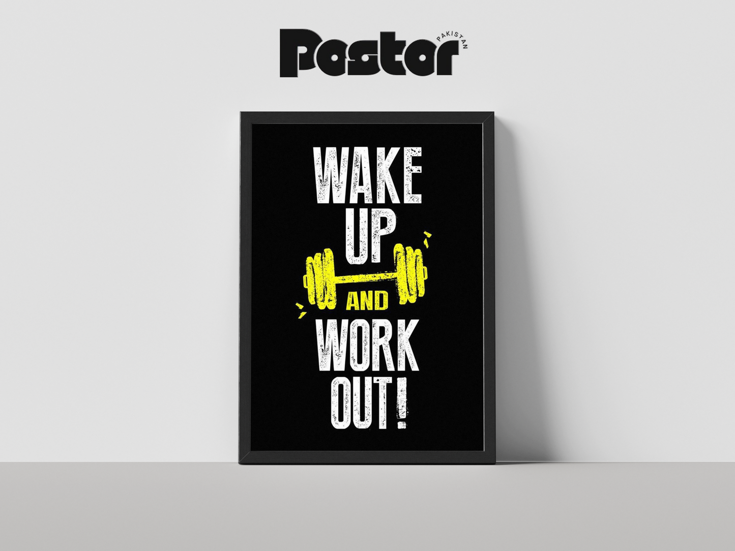 "Wake Up And Work Out" Motivational Gym Framed Poster - #P014