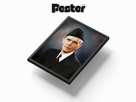 Quaid-e-Azam Muhammad Ali Jinnah Framed Art Poster - #P017