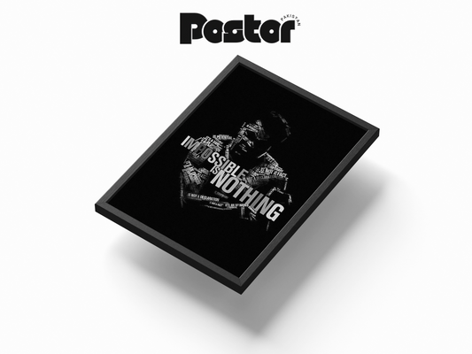 Muhammad Ali "Impossible is Nothing" Typographic Art Poster - #P005