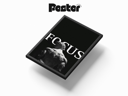 FOCUS" David Statue Framed Art Poster - #P008