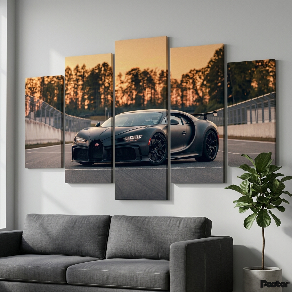 Bugatti Chiron Sport | 5-Panel Canvas Wall Art