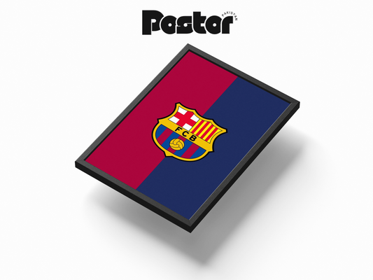 FC Barcelona Split Color Framed Art Poster - #P015