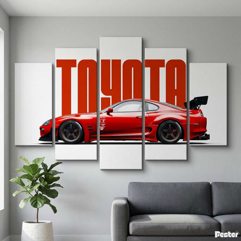 Toyota Supra MK4 Evolution | 5-Panel Canvas Wall Art