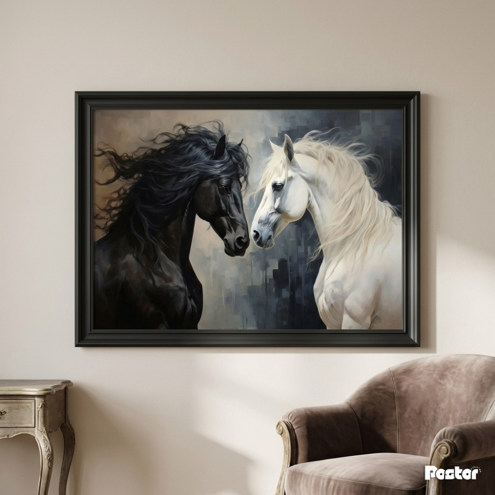 Black & White Horses Portrait