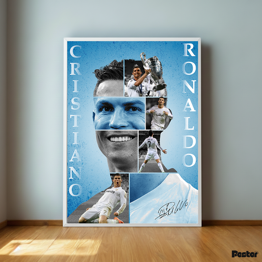 Cristiano Ronaldo 'Silhouette of Greatness' Collage - Framed Poster #P128