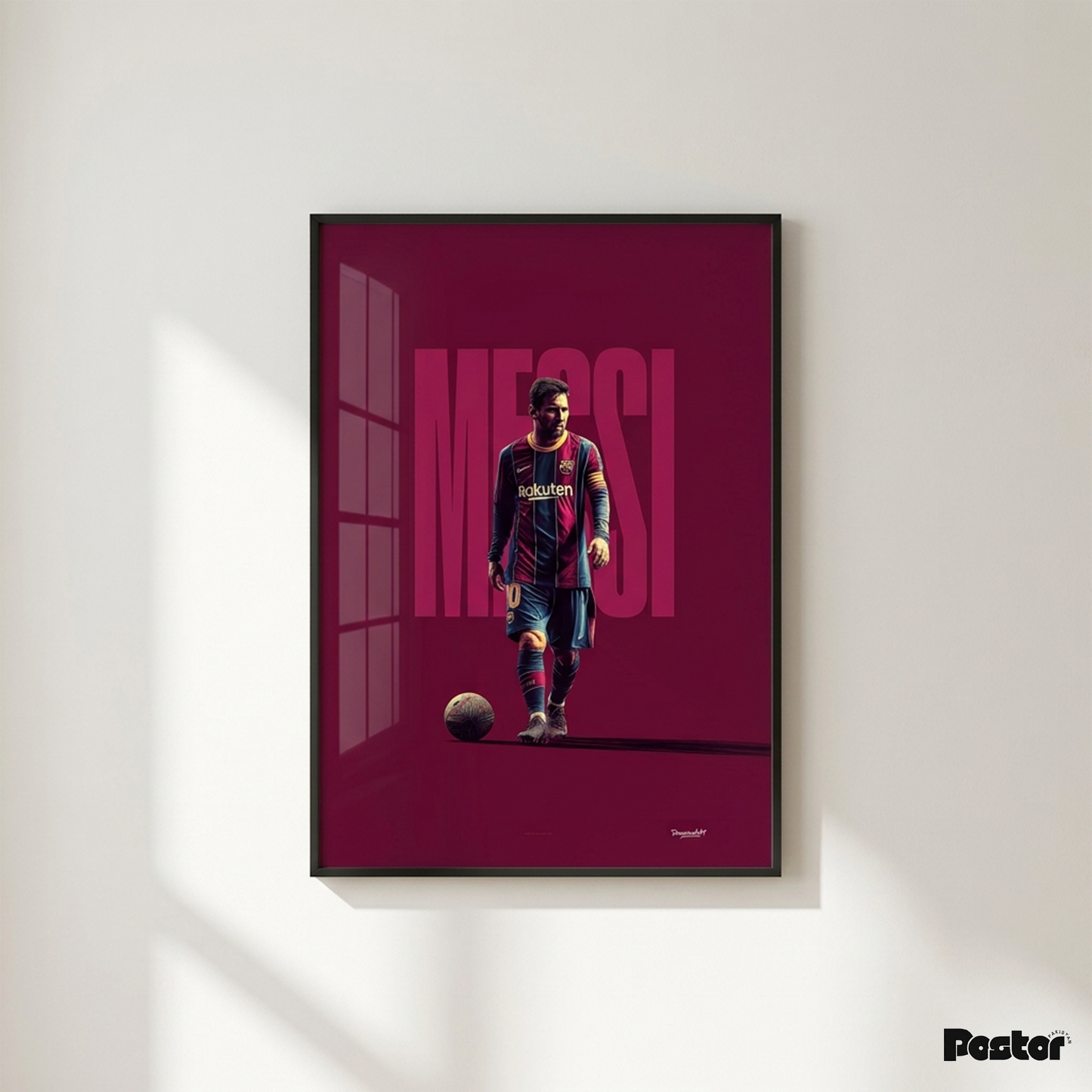 Lionel Messi Burgundy Dribble Wall Art
