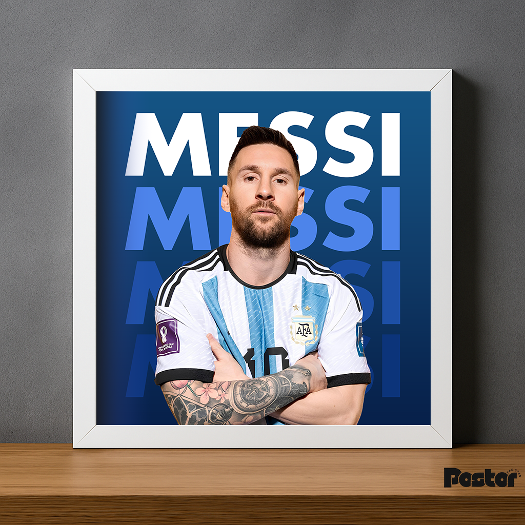 Lionel Messi Argentina Typography Framed Poster - #P100