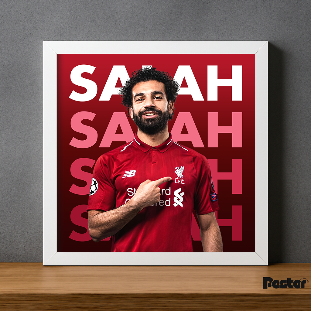 Mohamed Salah Liverpool FC Typography Framed Poster - #P099