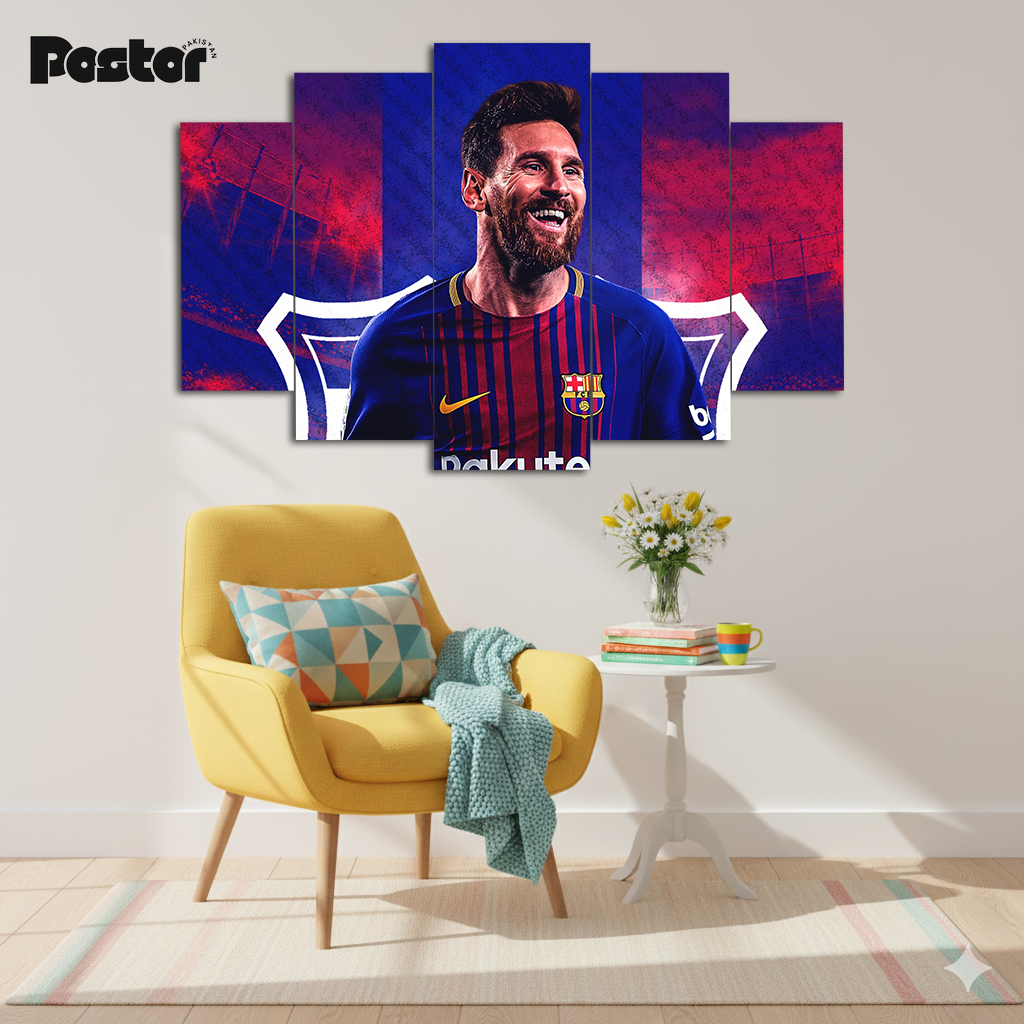 Lionel Messi 'Catalan Legend' 5-Panel Canvas Art #S015