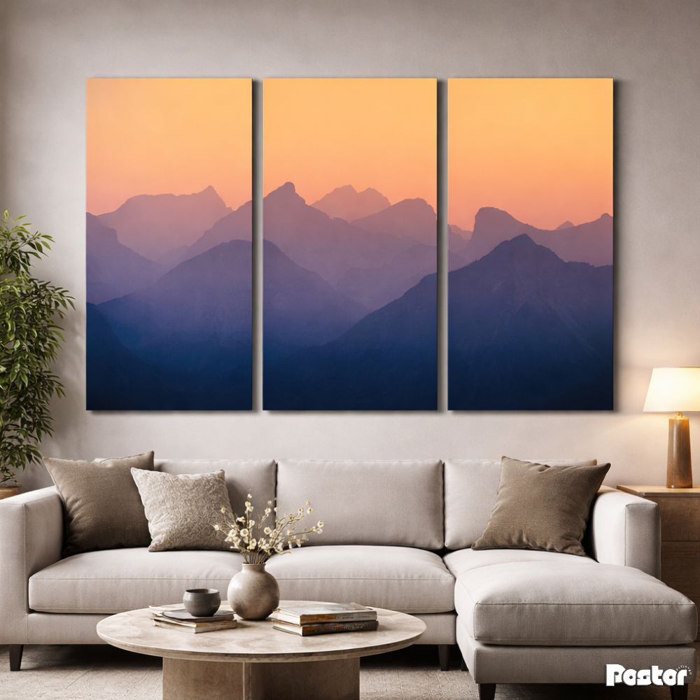 Twilight Ridges - 3 Panel Wall Art - #3SA010