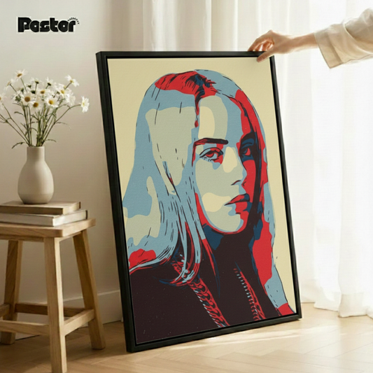 Billie Eilish Pop Art Canvas - Framed Poster #P123