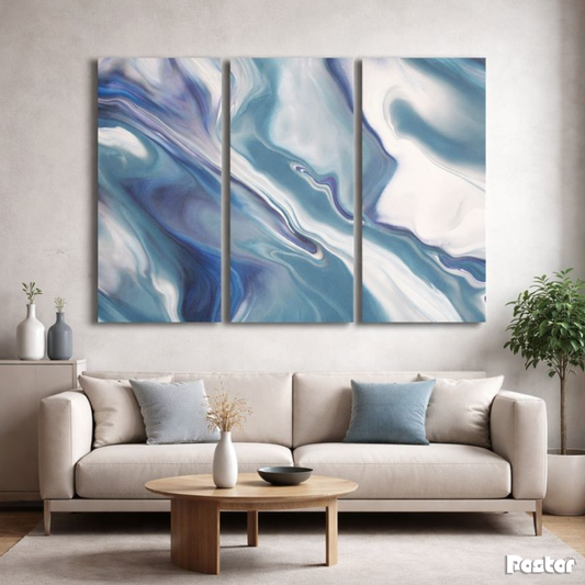 Oceanic Marble - 3 Panel Wall Art - #3SA014