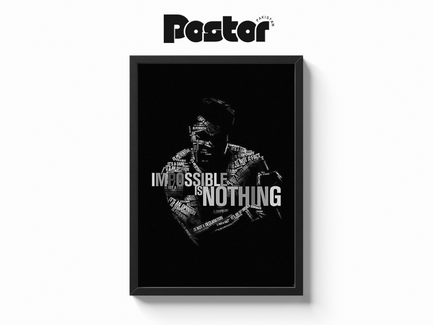 Muhammad Ali "Impossible is Nothing" Typographic Art Poster - #P005