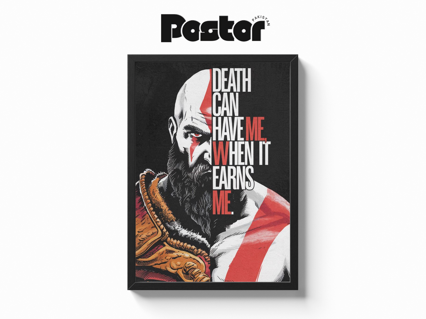 God of War Kratos "Death Can Have Me..." Framed Art Poster - #P006