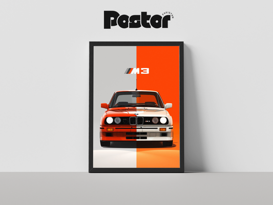BMW M3 Split-Color Framed Poster - #P089
