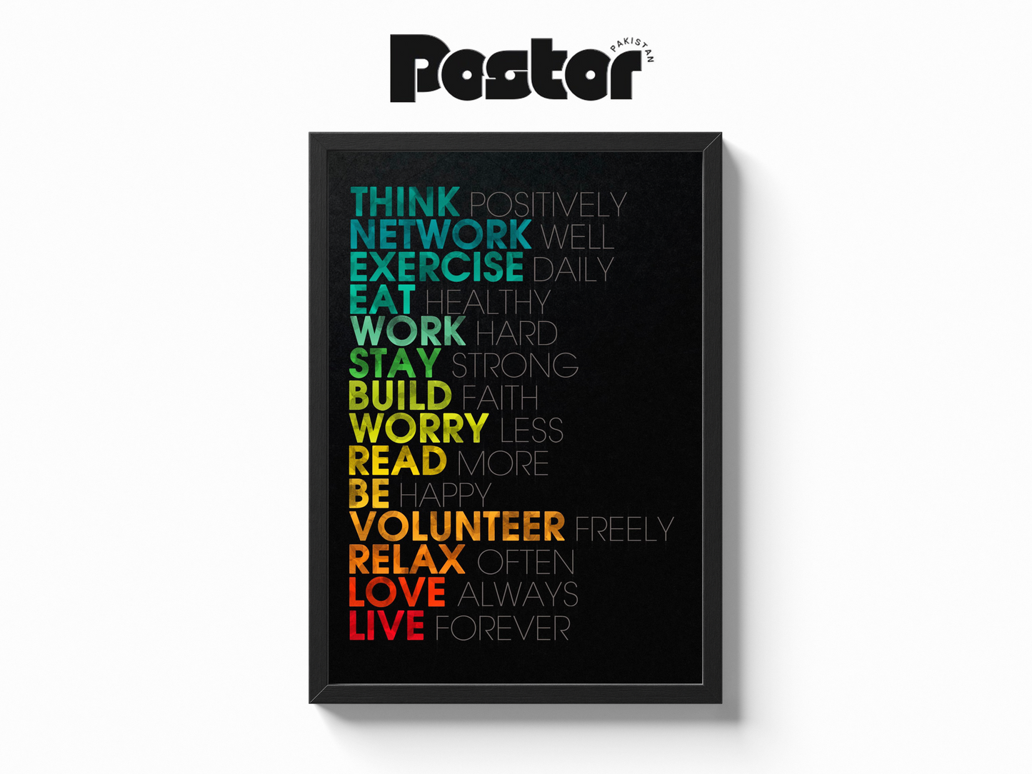 "Rules for a Better Life" Motivational Quote Framed Art Poster - #P010