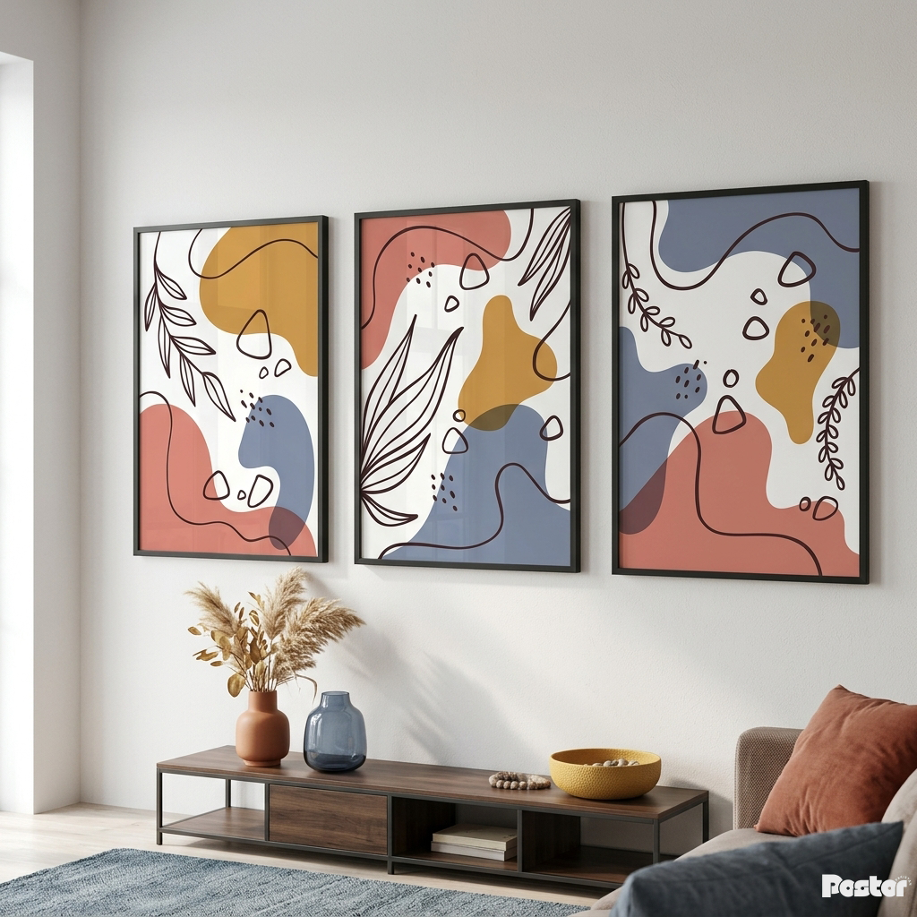 The Serenity Suite: Luxury Gold Leaf & Pebble Wall Art Collection