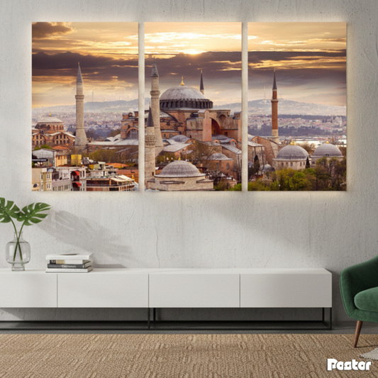 Sultan Ahmed Mosque - 3 Panel Wall Art - #3SA002