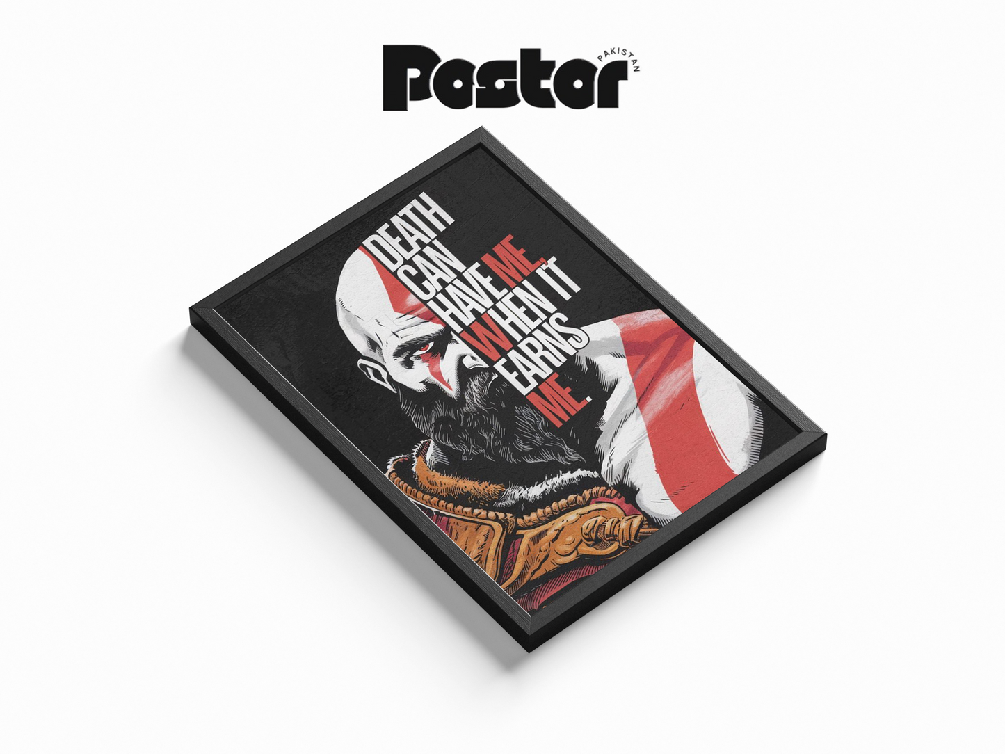 God of War Kratos "Death Can Have Me..." Framed Art Poster - #P006