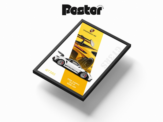 Porsche GT3RS Framed Poster with Stats - #P090