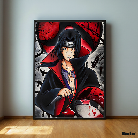Itachi Uchiha Akatsuki Sharingan Framed Poster - #P130