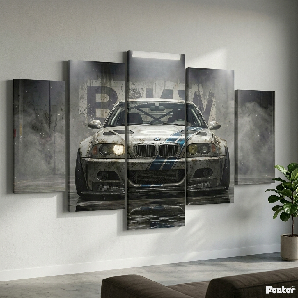 BMW M3 GTR Heritage | 5-Panel Canvas Wall Art