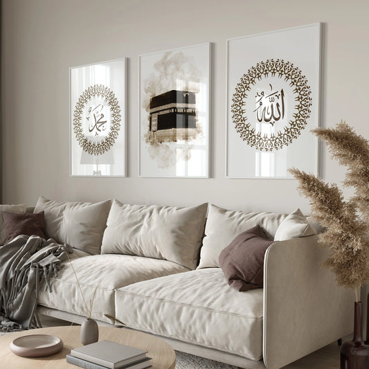 Decorative wall art above a sofa in a living room setting
Postor.pk