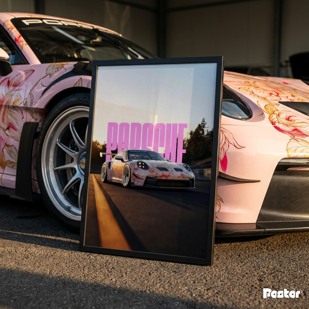 Porsche 911 GT3 RS with Floral Art Car Livery on Track