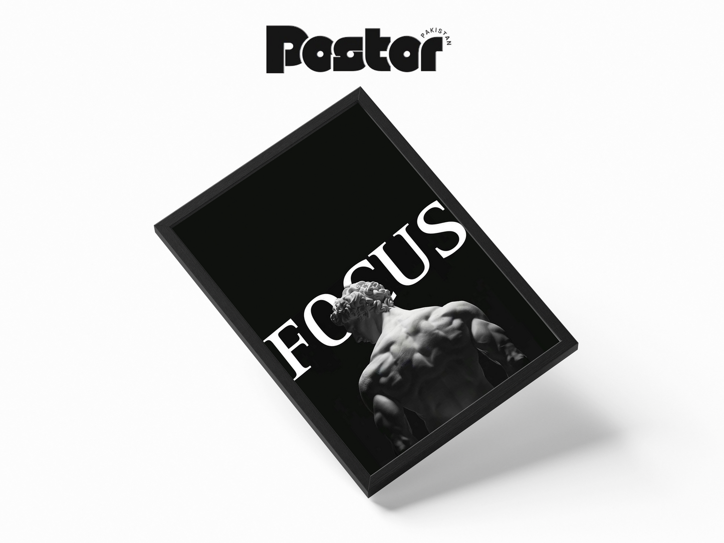 FOCUS" David Statue Framed Art Poster - #P008
