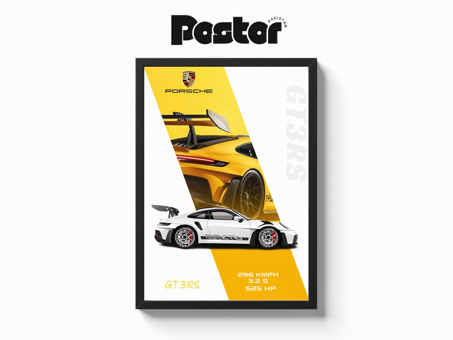 Porsche GT3RS Framed Poster with Stats - #P090