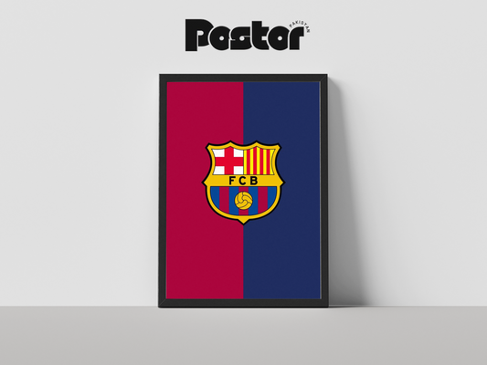 FC Barcelona Split Color Framed Art Poster - #P015