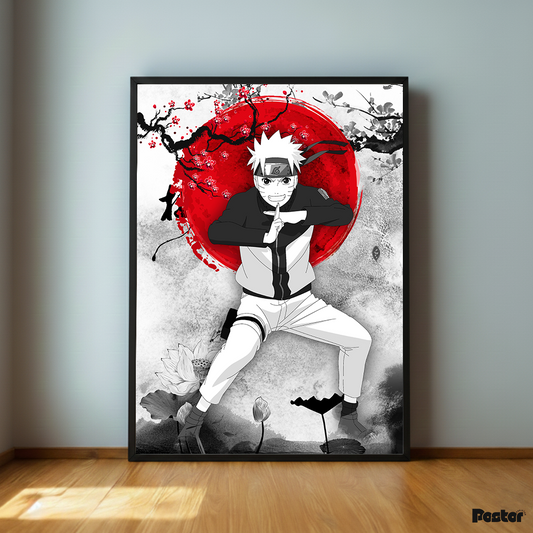 Naruto Uzumaki Nine-Tails Mode Framed Anime Poster - #P132