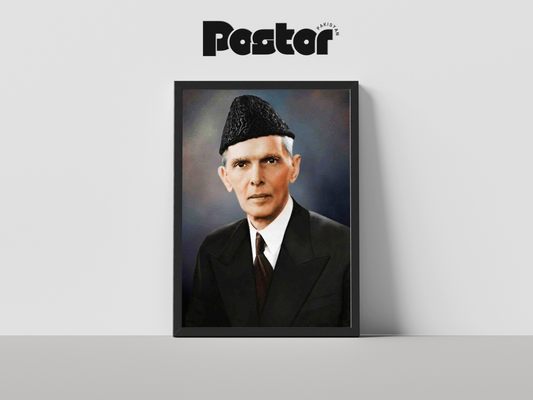 Quaid-e-Azam Muhammad Ali Jinnah Framed Art Poster - #P017