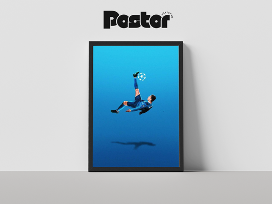 Cristiano Ronaldo Bicycle Kick Framed Art Poster - #P020