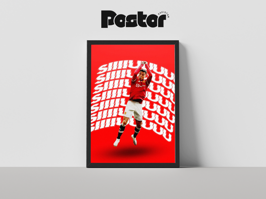 Cristiano Ronaldo "Siiiuuu" Celebration Framed Art Poster - #P023