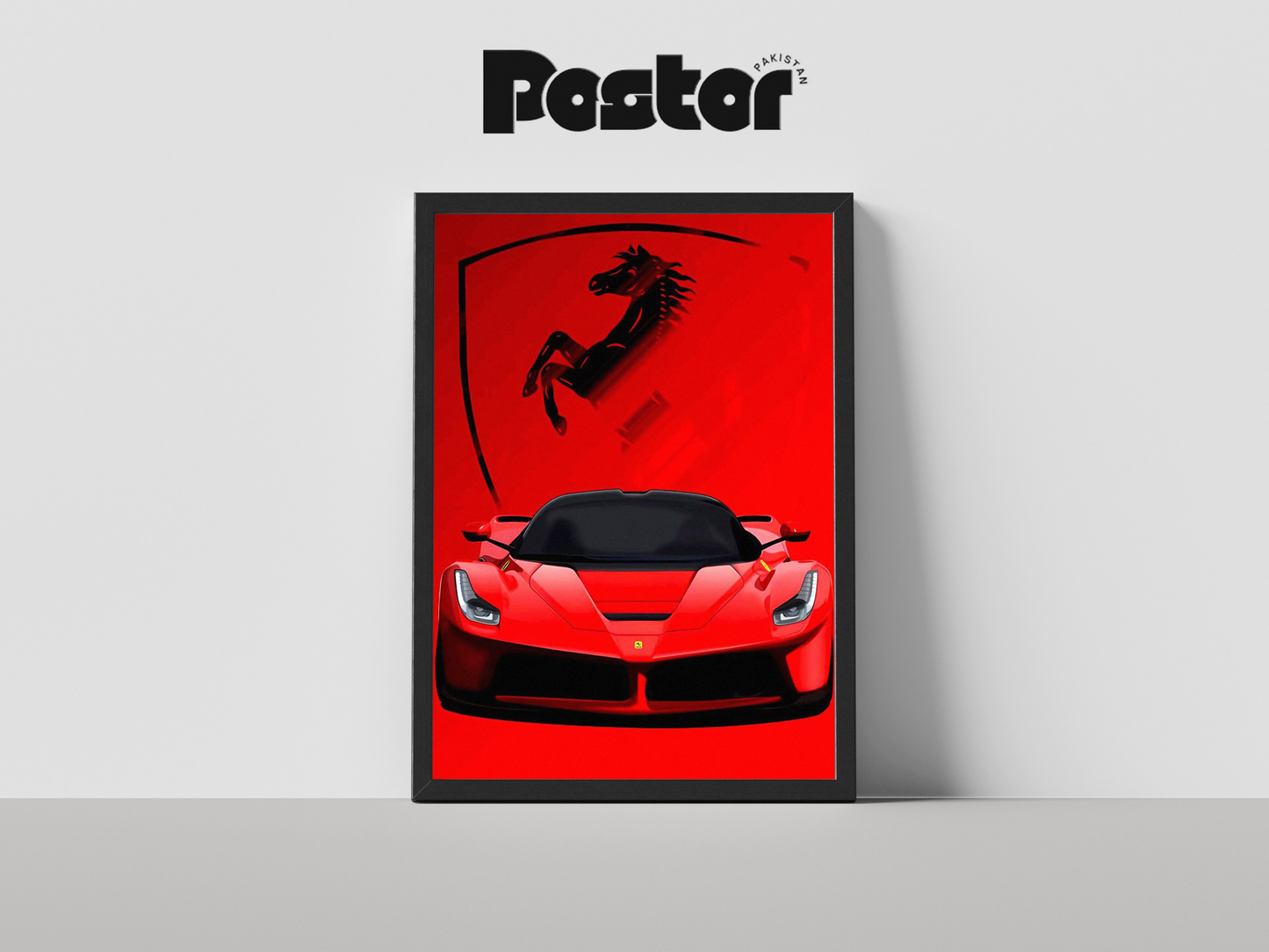 Ferrari Sports Car and Logo Framed Art Poster - #P025