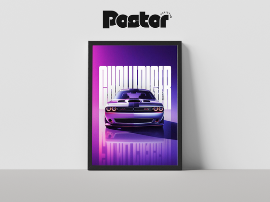 Dodge Challenger Muscle Car Framed Art Poster - #P026