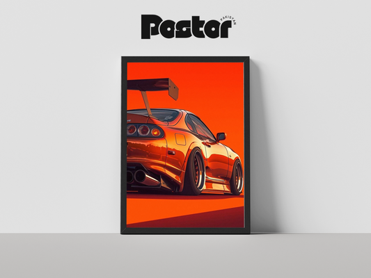Toyota Supra JDM Car Framed Art Poster - #P030