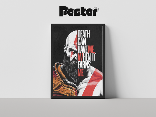 God of War Kratos "Death Can Have Me..." Framed Art Poster - #P006