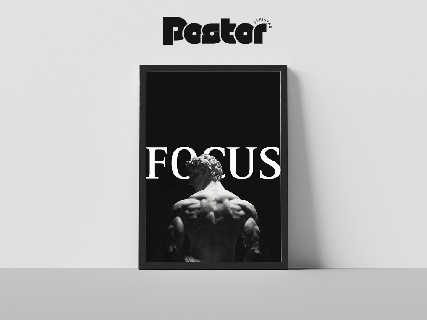 FOCUS" David Statue Framed Art Poster - #P008