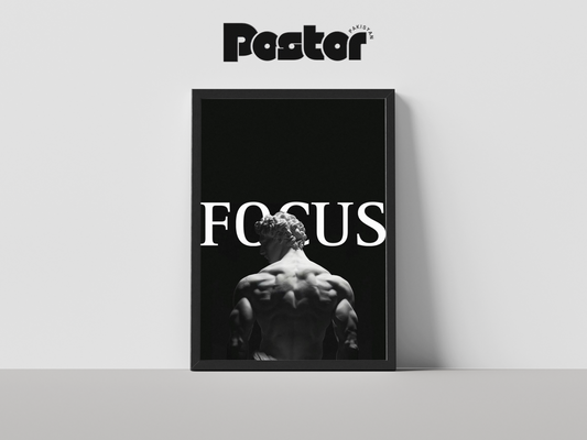 FOCUS" David Statue Framed Art Poster - #P008
