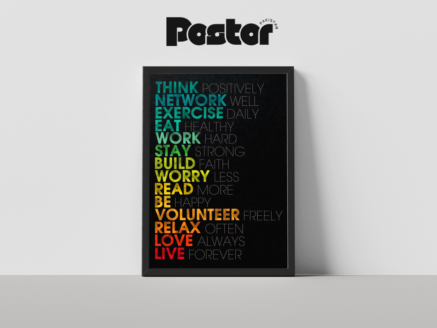 "Rules for a Better Life" Motivational Quote Framed Art Poster - #P010