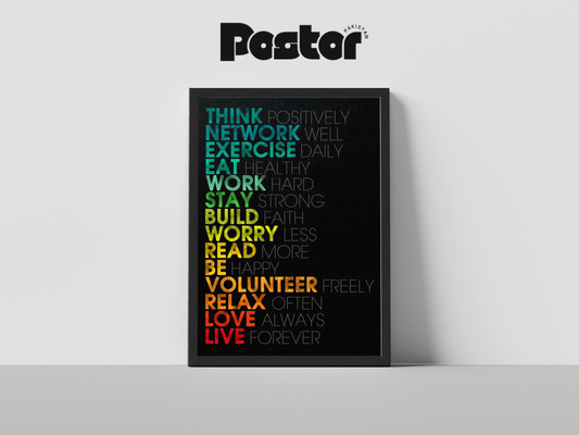 "Rules for a Better Life" Motivational Quote Framed Art Poster - #P010