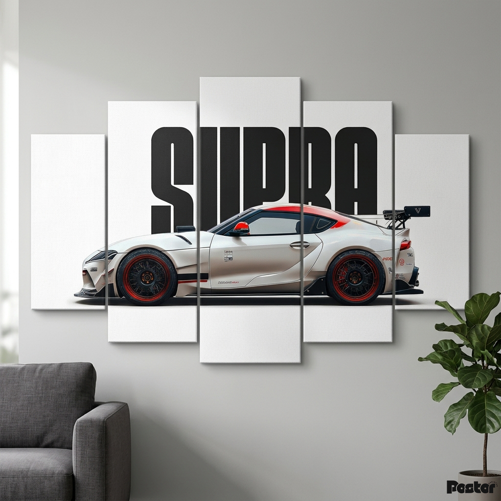 Toyota Supra MK5 Heritage | 5-Panel Canvas Wall Art
