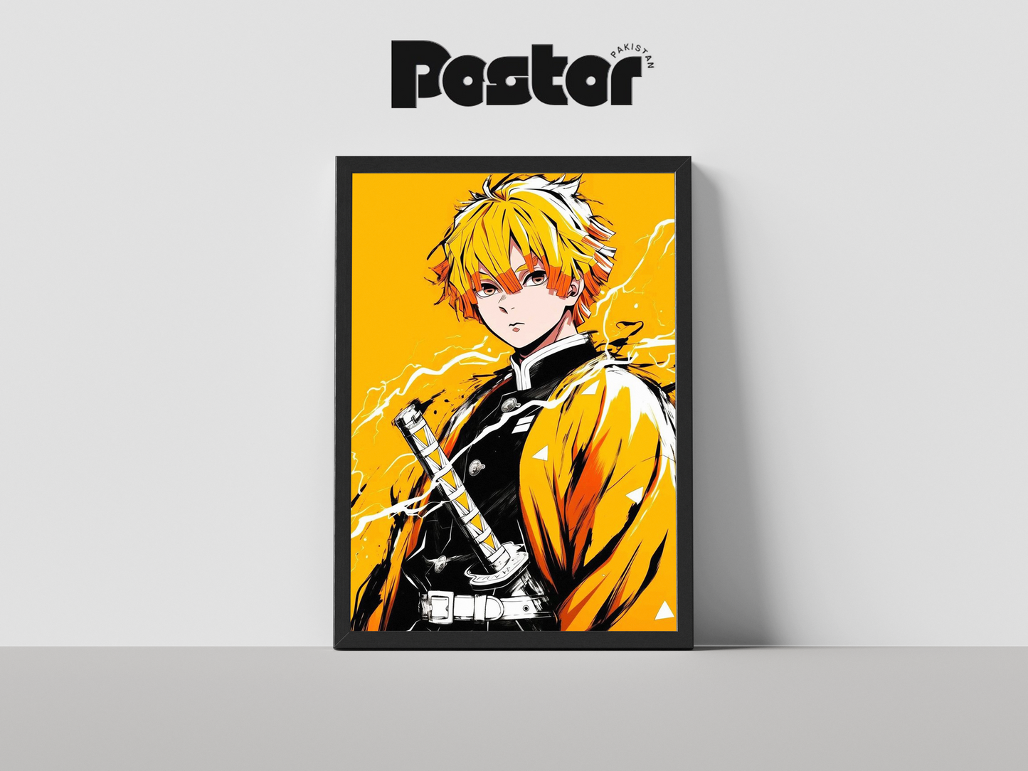 Zenitsu Agatsuma Anime Framed Art Poster - #P073